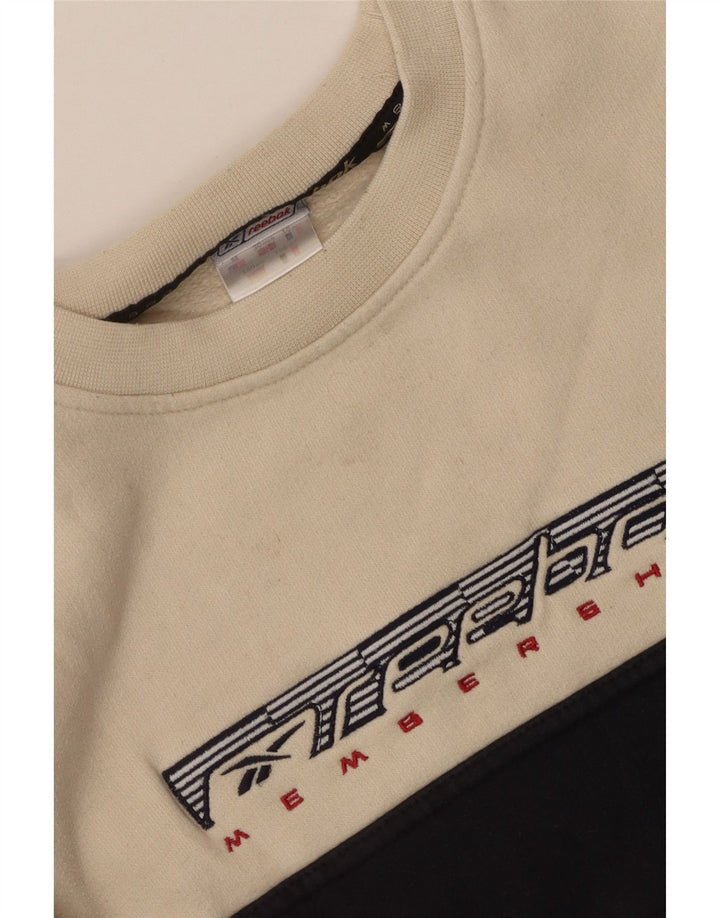 Reebok Sweat-shirt graphique pour garçon 10-11 ans Beige moyen colour block