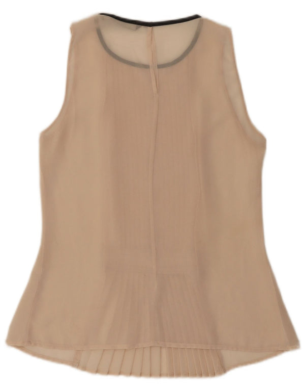 Zara Womens Trafaluc Blouse sans manches Top UK 10 Small Beige