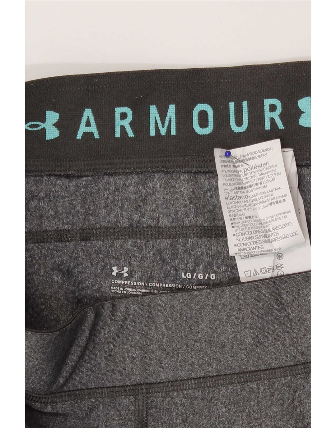 Under Armour Legging Capri Femme UK 44 Large Gris Géométrique Polyester