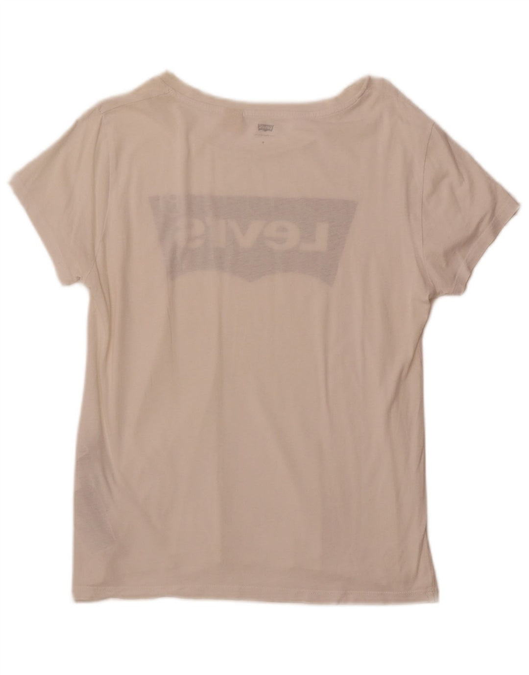 LEVI'S T-Shirt Graphique Femme UK 12 Coton Blanc Moyen