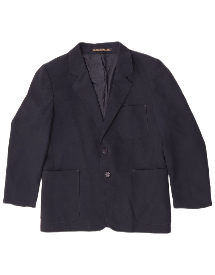 Marks & Spencer Veste Blazer 2 Boutons Garçon 10-11 Ans Bleu Marine Polyester