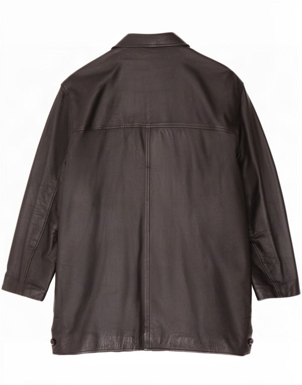 manteau en cuir homme vintage UK 42 XL Noir