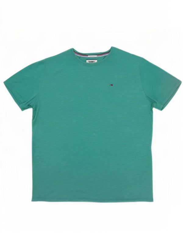 Tommy Hilfiger T-shirt coupe classique pour homme en coton moucheté vert grand