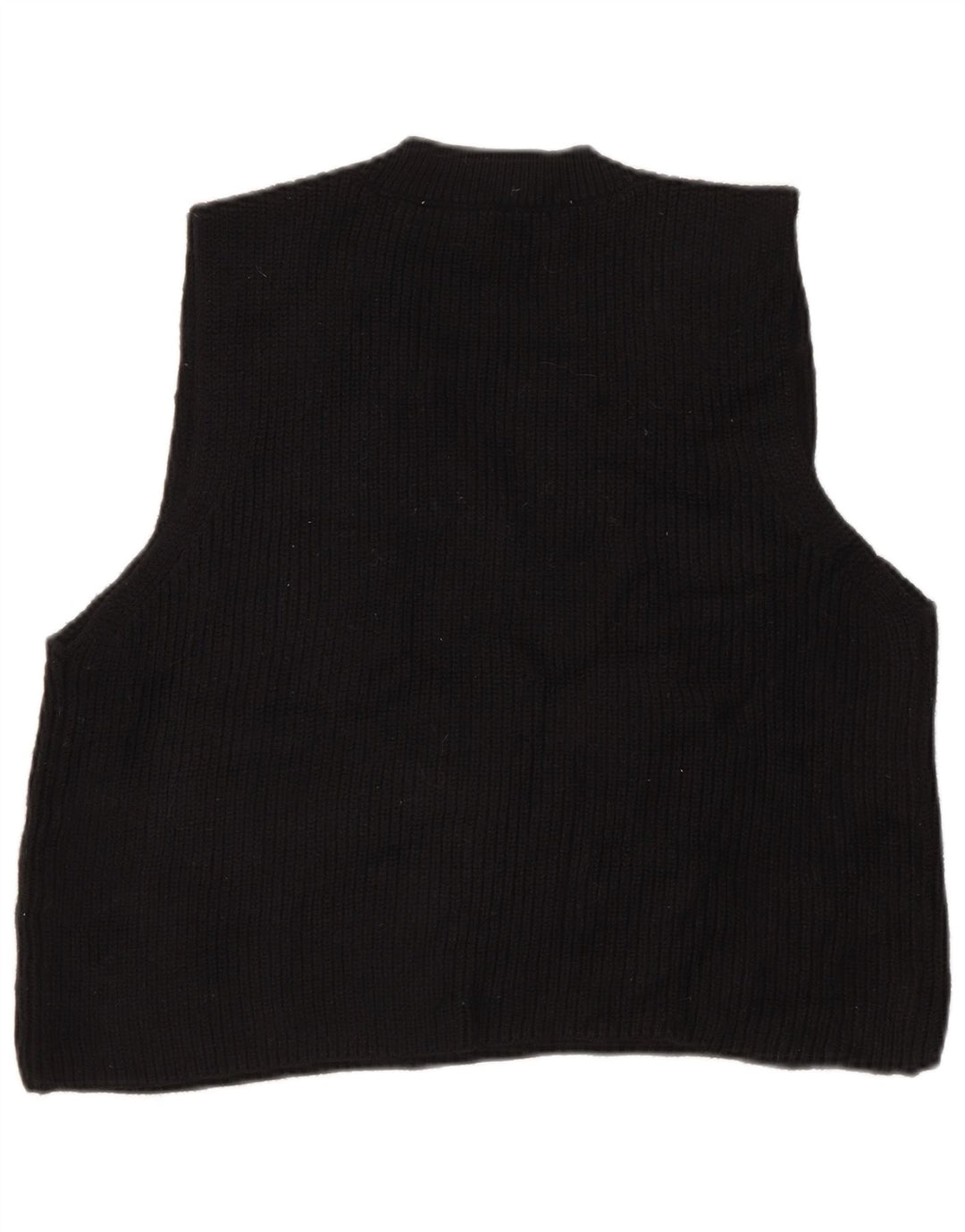 Zara Womens Crop Vest Débardeur UK 10 Petit Noir