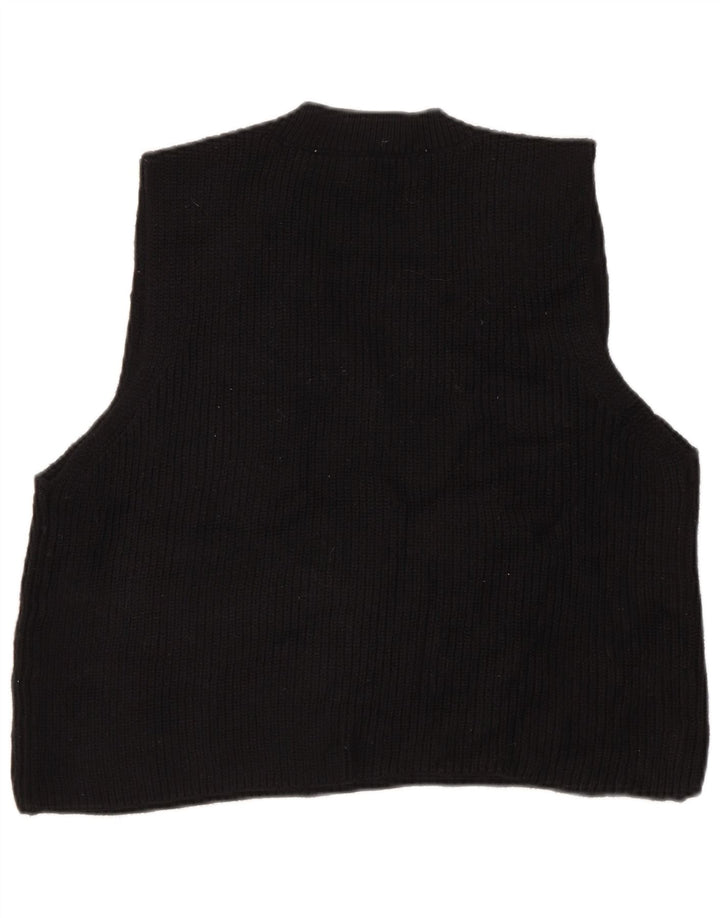 Zara Womens Crop Vest Débardeur UK 10 Petit Noir