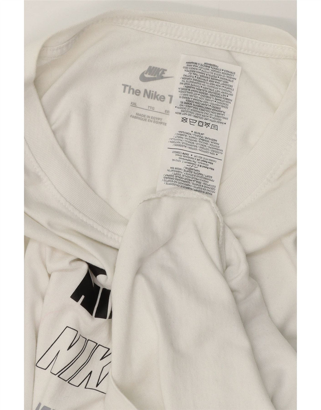 NIKE Mens Graphic T-Shirt Top 2XL White Cotton