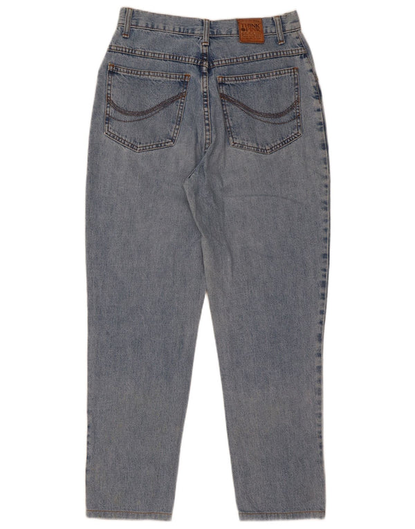 Think Pink Jean fuselé taille haute pour femme IT 42 Medium W26 L27 Bleu Coton