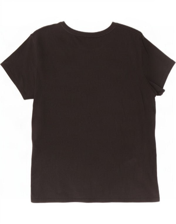 Levi's T-Shirt Graphique Femme UK 16 Large Noir Coton
