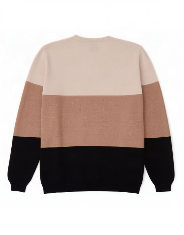 Zara Pull à col rond pour homme Multicolore moyen Colourblock
