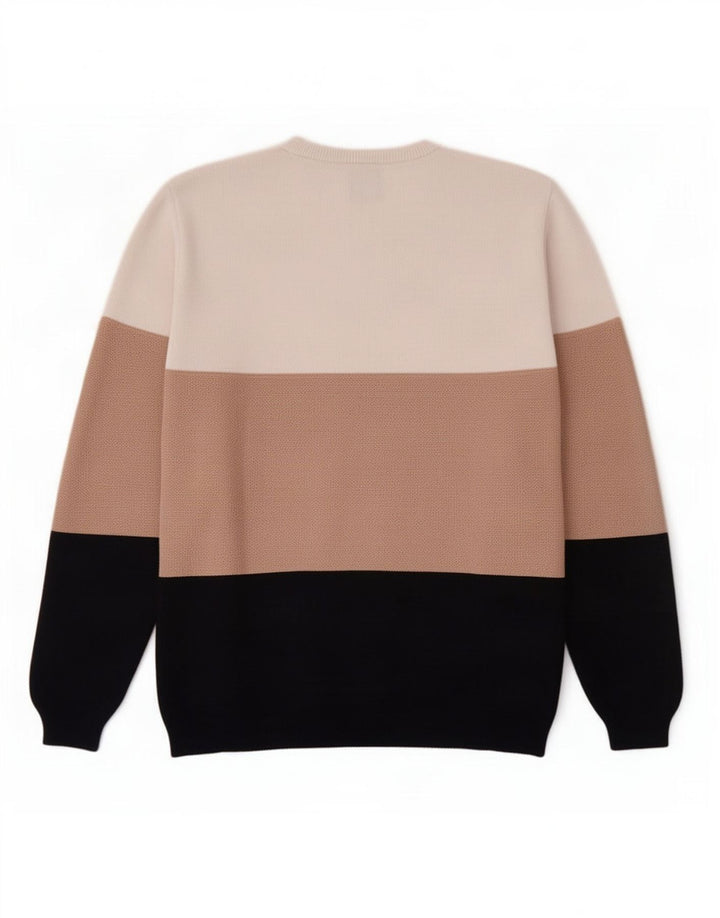 Zara Pull à col rond pour homme Multicolore moyen Colourblock