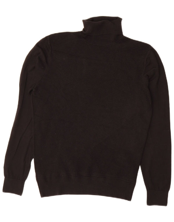 Zara Pull col roulé pour femme UK 14 en coton noir moyen