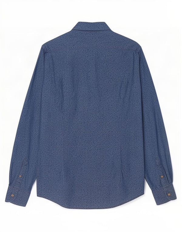 Massimo Dutti Chemise Homme Petit Bleu Floral Coton