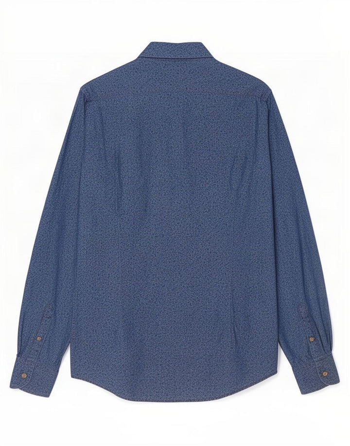 Massimo Dutti Chemise Homme Petit Bleu Floral Coton