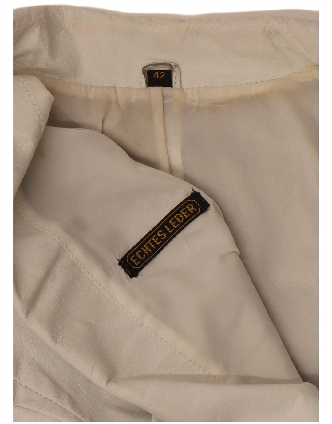 Veste en cuir militaire femme vintage EU 42 Grand cuir blanc