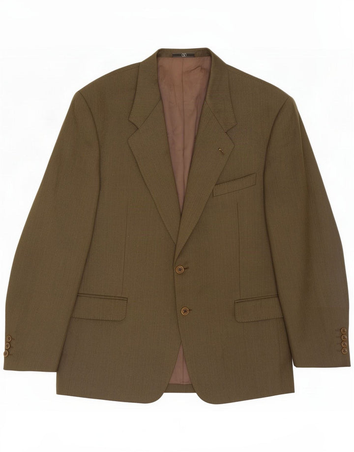 Valentino Veste blazer 2 boutons pour homme IT 54 2XL Kaki à chevrons