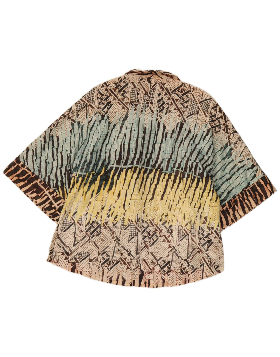 Zara Femme Cardigan Oversize Top UK 10 Petit Géométrique Multicolore