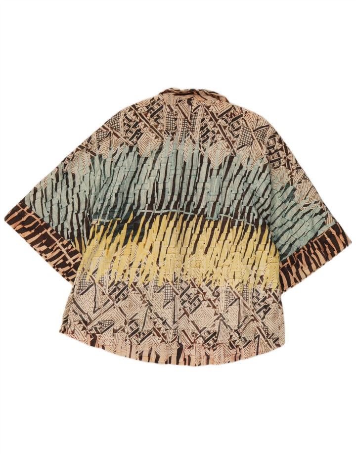 Zara Femme Cardigan Oversize Top UK 10 Petit Géométrique Multicolore