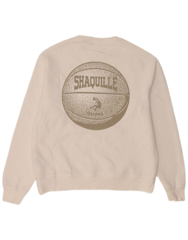 Zara Mens Graphic Sweatshirt Jumper Medium White Cotton
