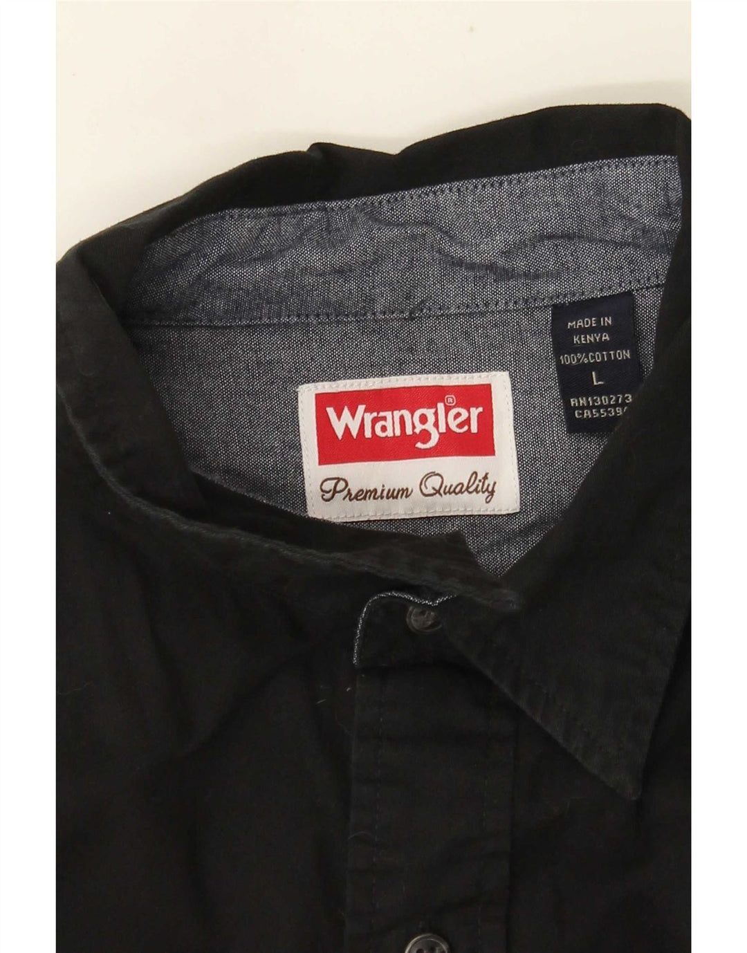 WRANGLER Chemise à manches courtes pour hommes Grand coton noir