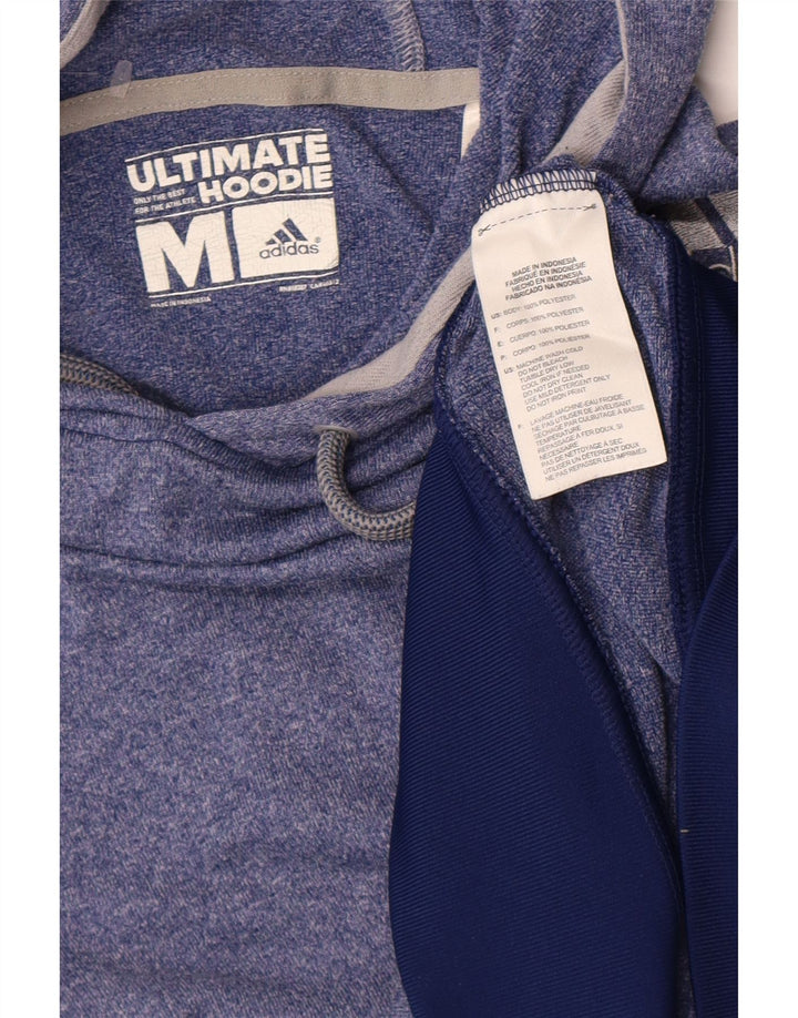 Adidas Pull à capuche pour femme UK 14 Polyester moucheté bleu moyen