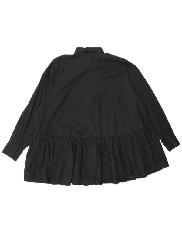 Zara Chemisier surdimensionné pour femme UK 10 Petit coton noir