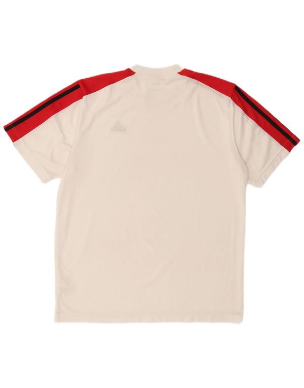 Adidas T-Shirt Homme Top UK 40/42 Polyester Colorblock Blanc Moyen
