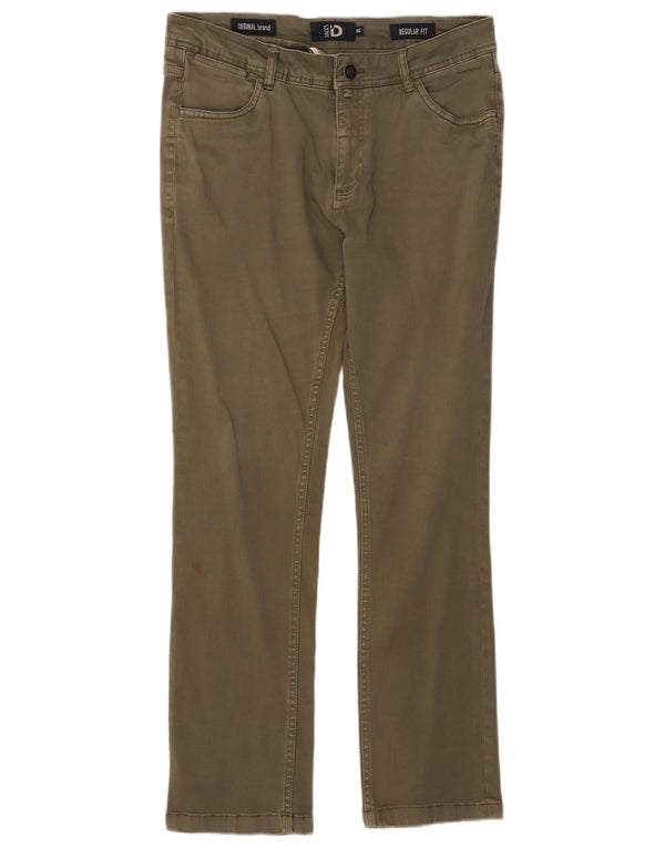 Dack's Pantalon décontracté droit pour femme IT 46 Large W32 L28 Kaki