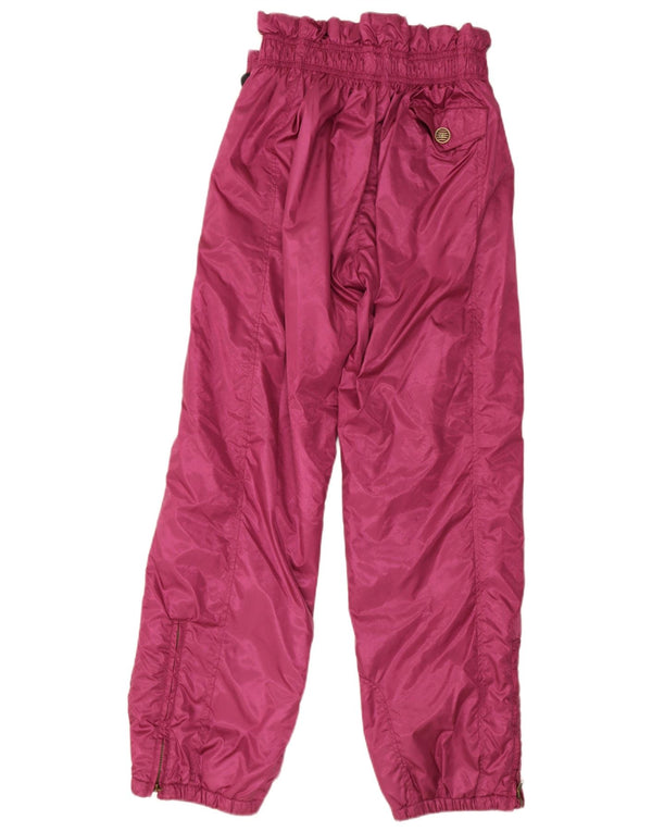 vintage Womens Joggers Ski Pantalon UK 14 Grand Rose Polyamide