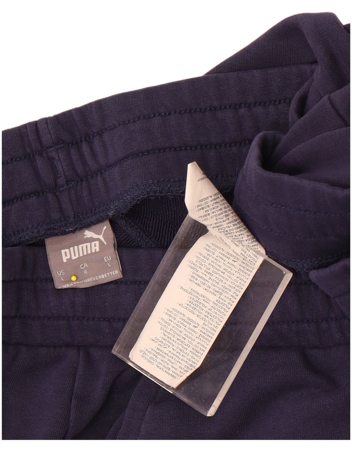 Puma Pantalon de survêtement pour homme en coton bleu marine Taille L