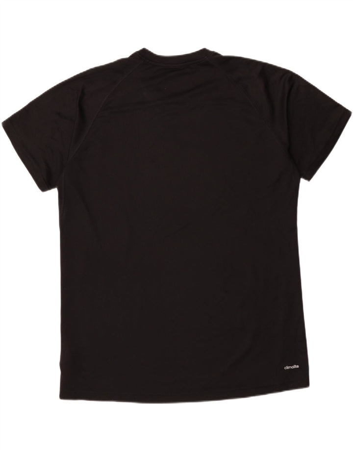 ADIDAS Mens Graphic T-Shirt Top Large Black Polyester Vintage Adidas and Second-Hand Adidas from Messina Hembry 
