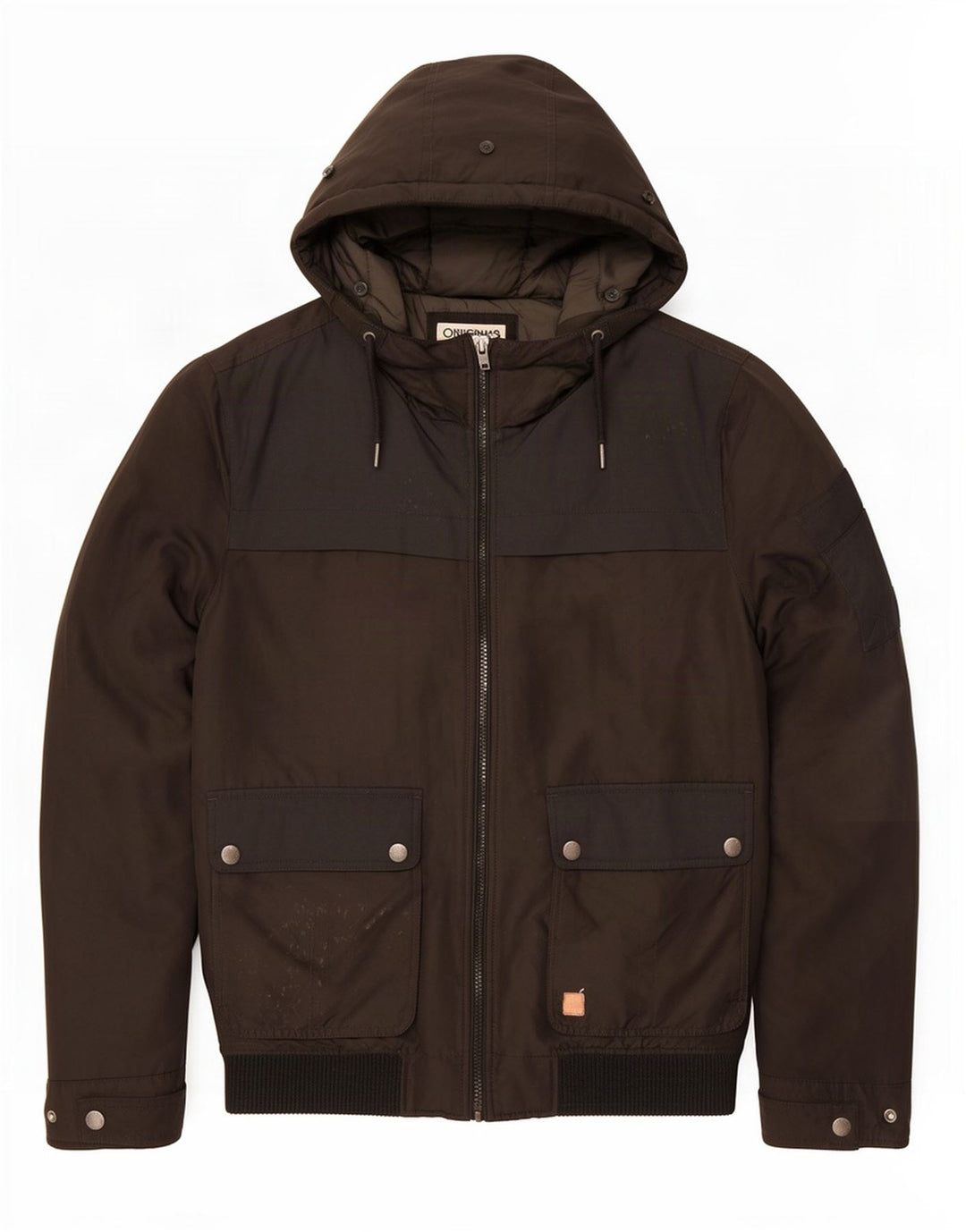Jack & Jones Veste bomber à capuche pour homme UK 40 Large Noir Polyester