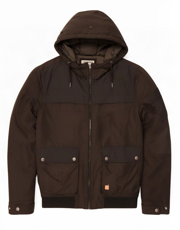 Jack & Jones Veste bomber à capuche pour homme UK 40 Large Noir Polyester
