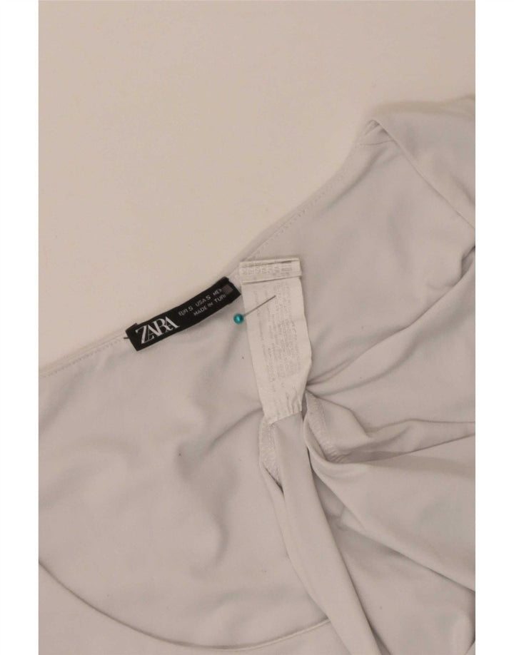 Zara Femme Débardeur UK 8 Petit Blanc Polyamide