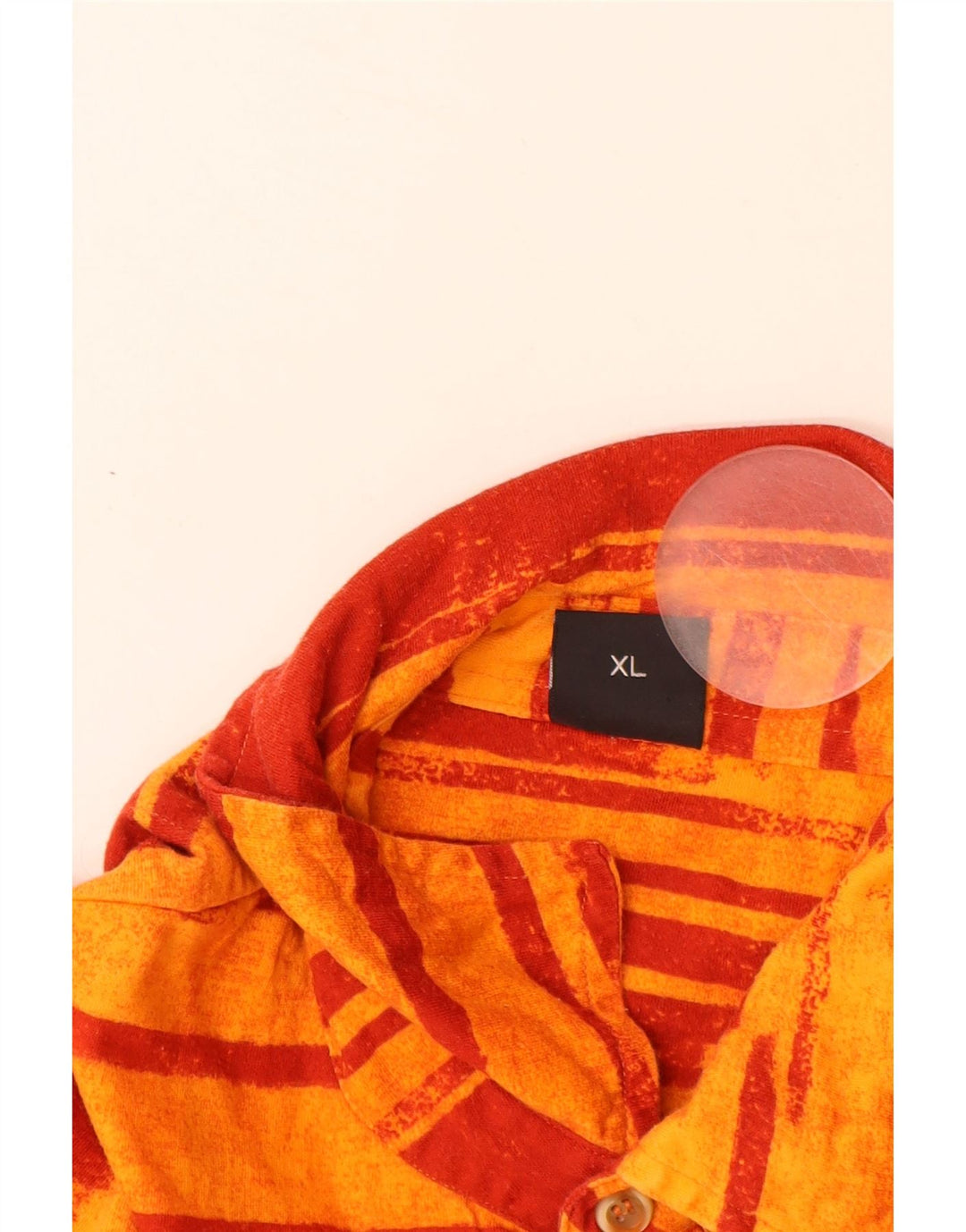 HUGO BOSS Homme Chemise à Manches Courtes XL Coton Rayé Orange