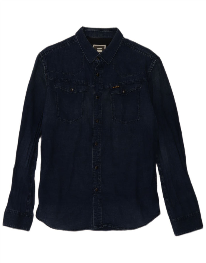 G-STAR Chemise en Jean Large Bleu Marine Coton Homme