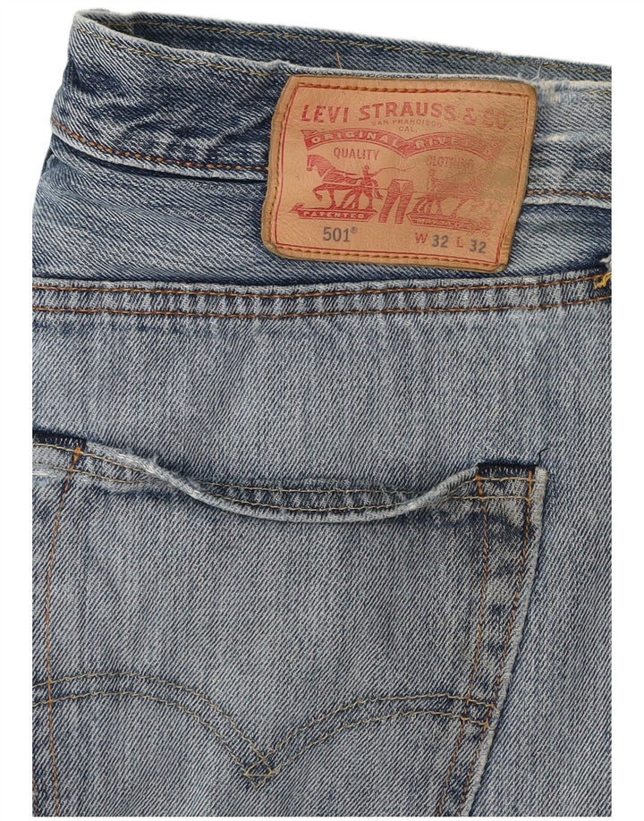 Levi's Short 501 Distressed Denim W32 Homme Bleu Moyen Coton