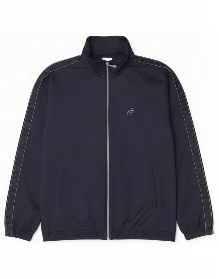 Asics Veste de survêtement pour homme XL Bleu marine Polyester