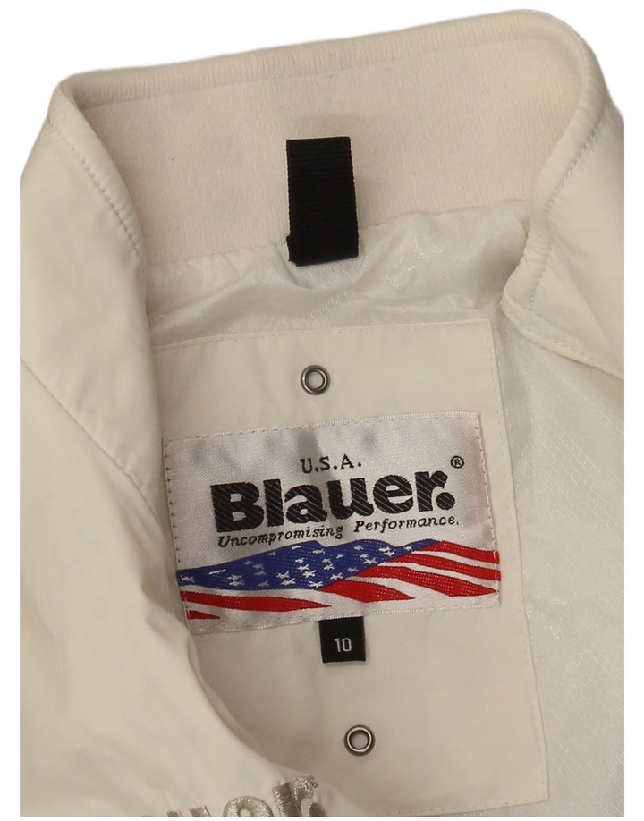 Blauer Veste Bomber Graphique Fille 9-10 Ans Blanc Classique