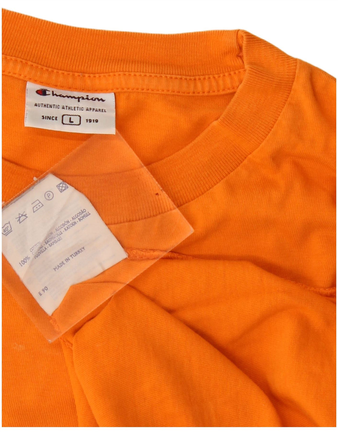 Champion T-Shirt Homme Haut Large Orange Coton