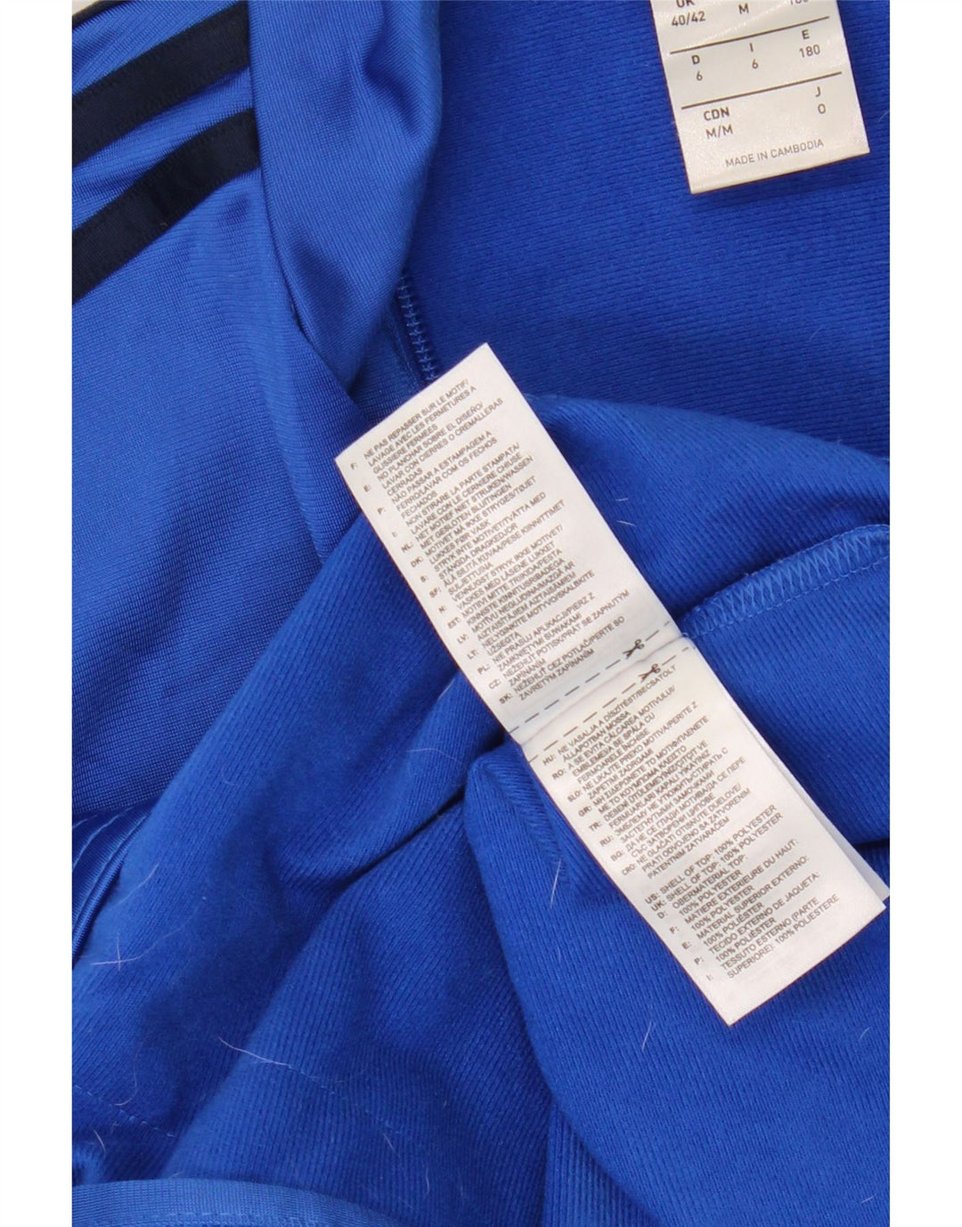 Adidas Veste de survêtement pour homme UK 40/42 Bleu moyen Colorblock Polyester