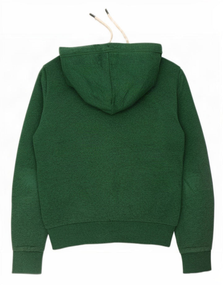 Superdry Pull à capuche zippé en coton vert moyen |