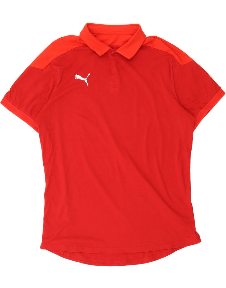 PUMA Mens Polo Shirt 2XL Red Colourblock Vintage Puma and Second-Hand Puma from Messina Hembry 