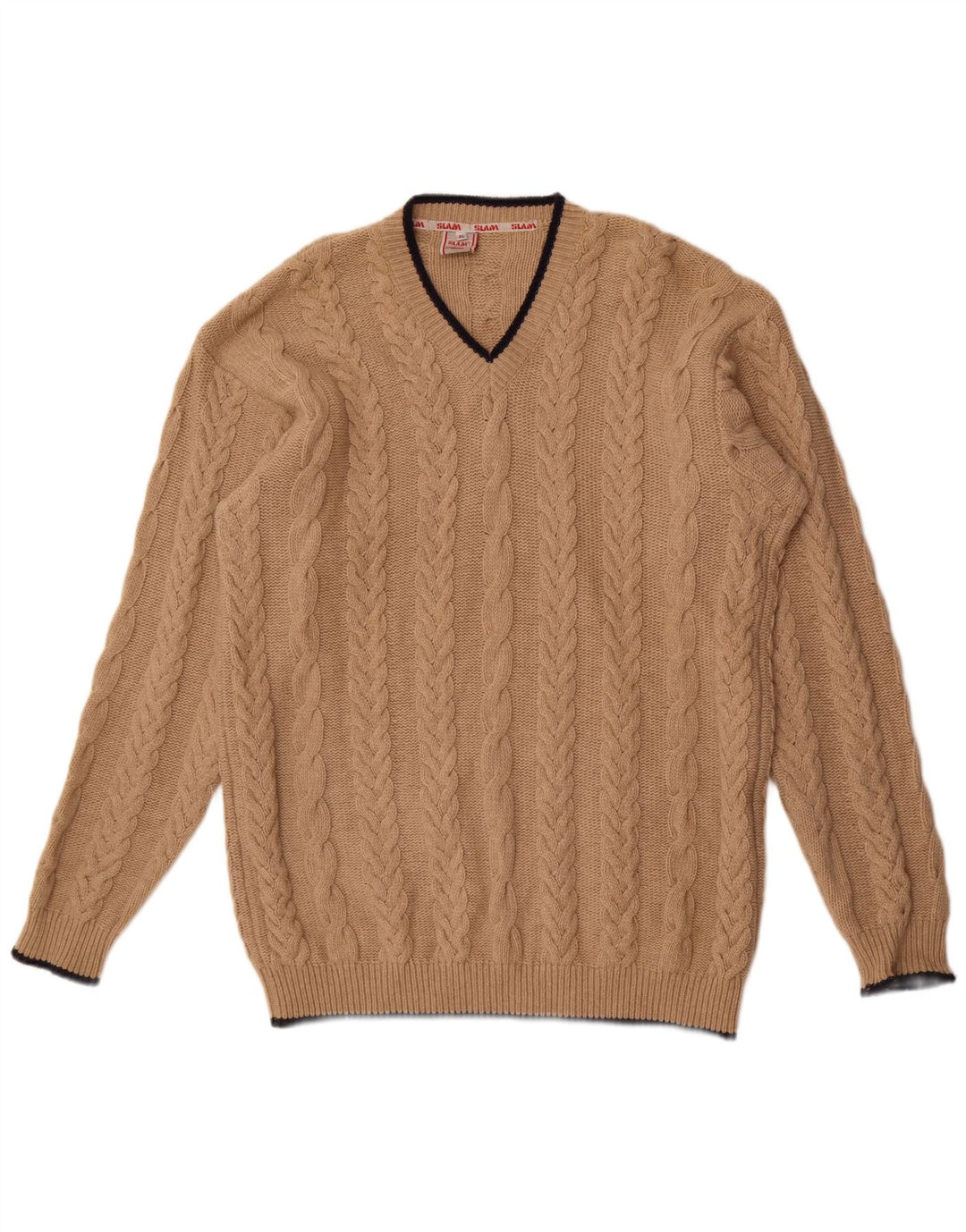 Slam Pull Col V Homme XL Laine Beige