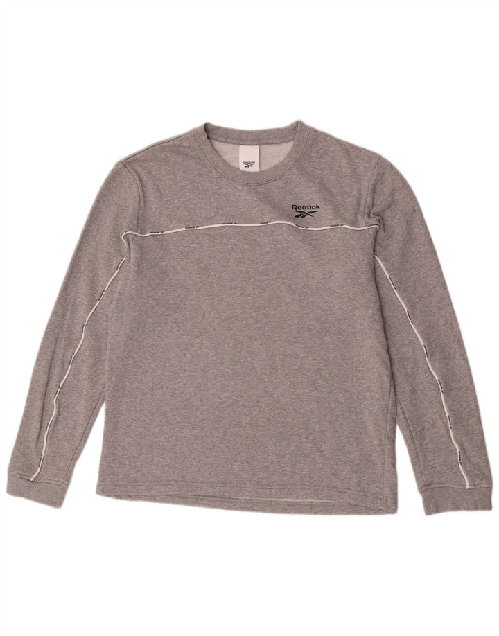 Reebok Sweatshirt Jumper Homme Gris Moyen Coton