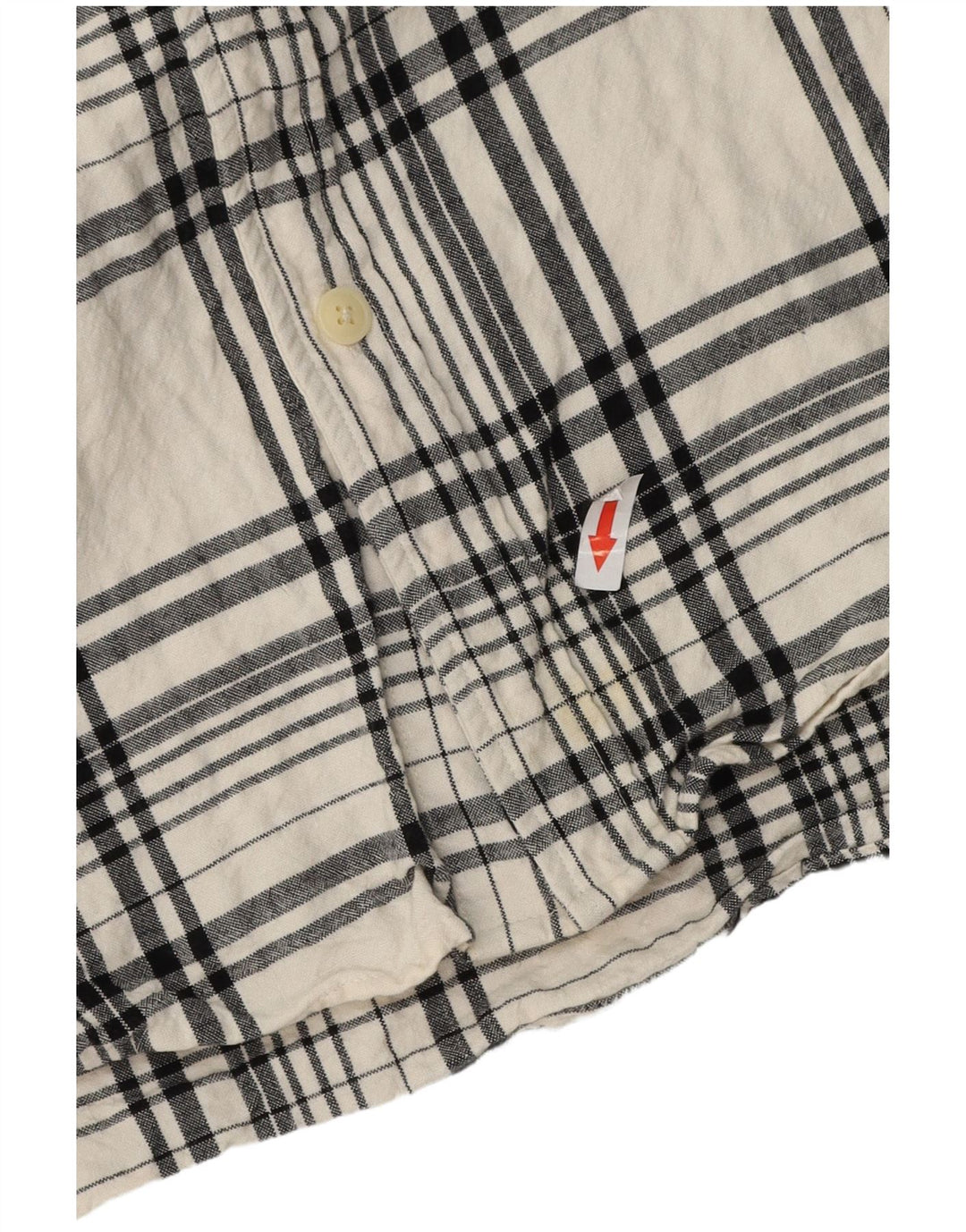 Zara Chemise en flanelle coupe décontractée pour homme en coton à carreaux blanc cassé moyen