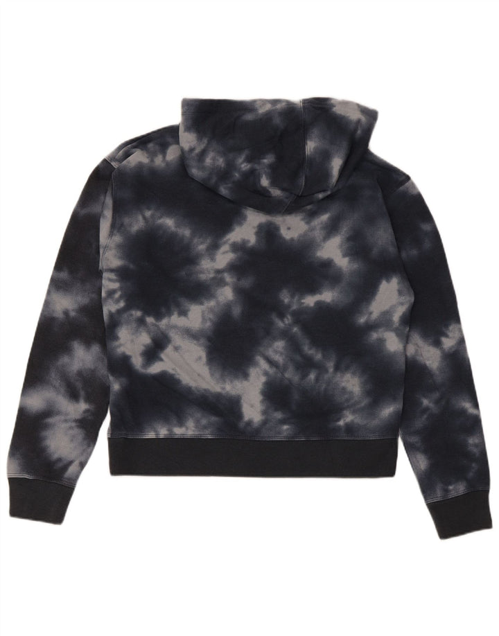 Champion Sweat à capuche court pour femme UK 44 en coton tie-dye noir moyen