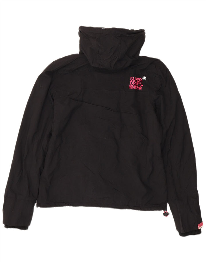 SUPERDRY Veste coupe-vent à capuche Windcheater pour femme UK 14 Medium Noir