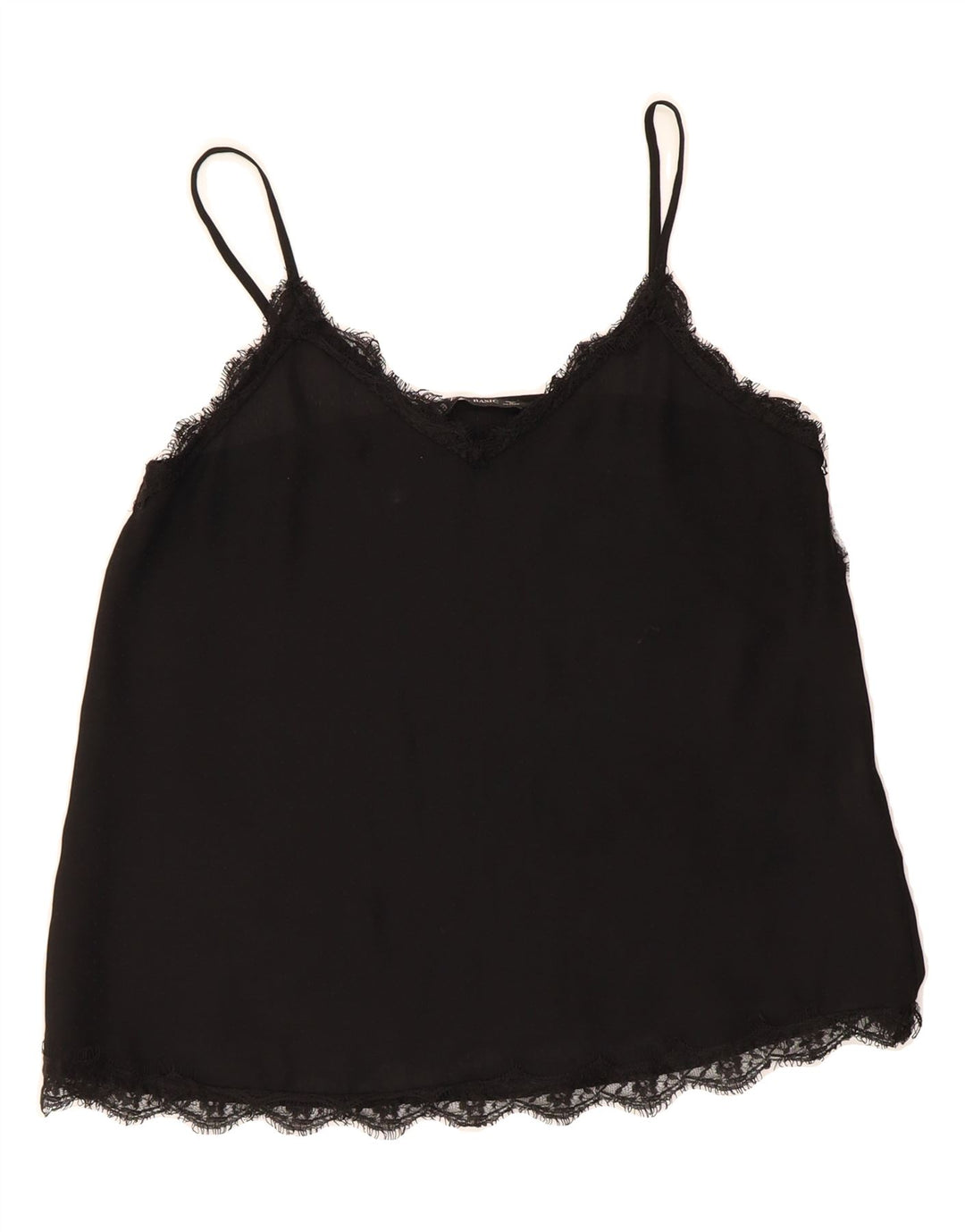 ZARA Womens Cami Top UK 6 XS Black Polyester Vintage Zara and Second-Hand Zara from Messina Hembry 