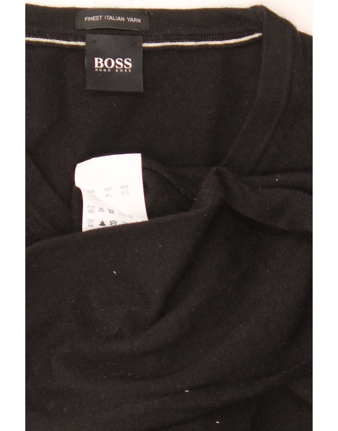 Hugo Boss Pull col V XL Noir Laine Vierge Homme