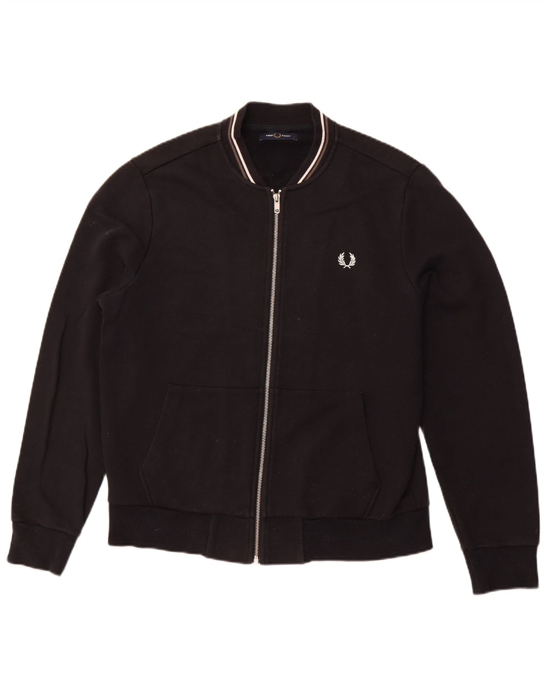 FRED PERRY Veste de Survêtement Homme Large Noir Coton